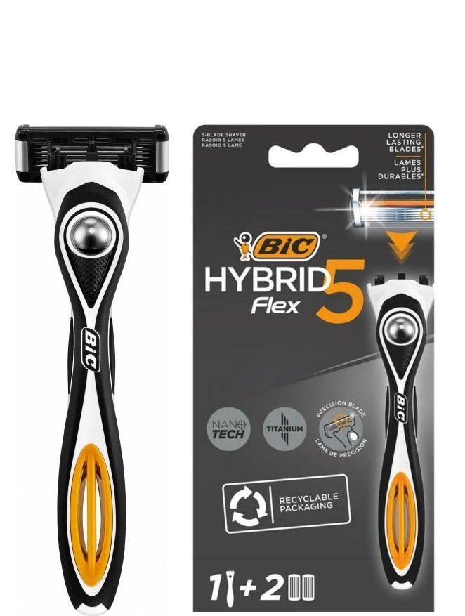 BIC Men Hybrid Flex 5 საპარსი დანადგარი + 2 თავი