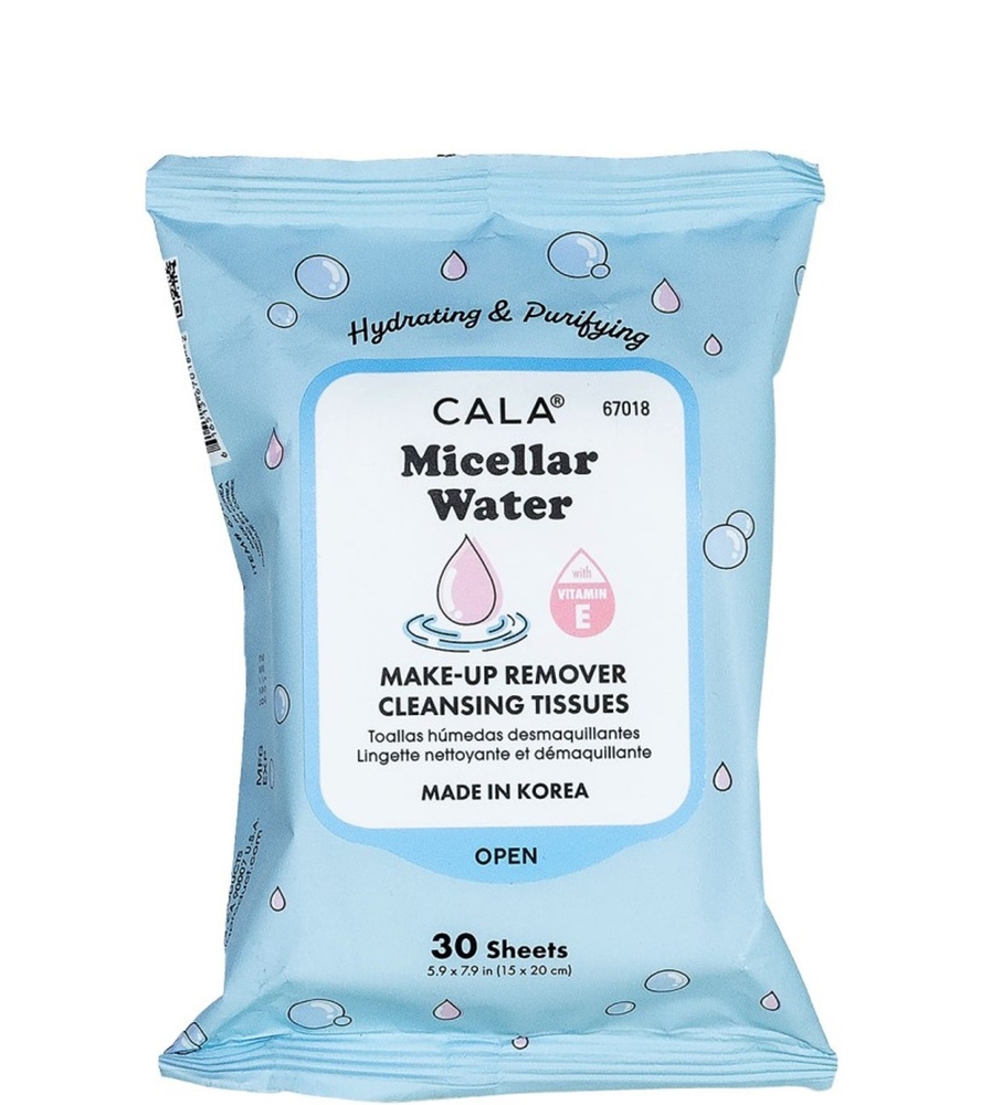 Cala Micellar Water მაკიაჟის მოსაშორებელი ხელსახოცი