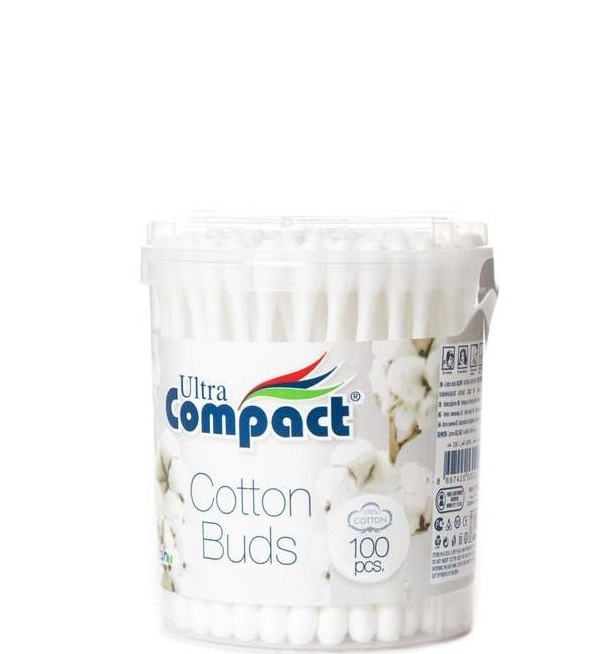 Compact ყურის ჩხირი, 100 ცალი