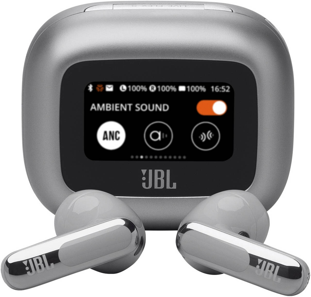 JBL Live Flex 3 True Wireless Noise Cancelling Earphones With Screen Silver