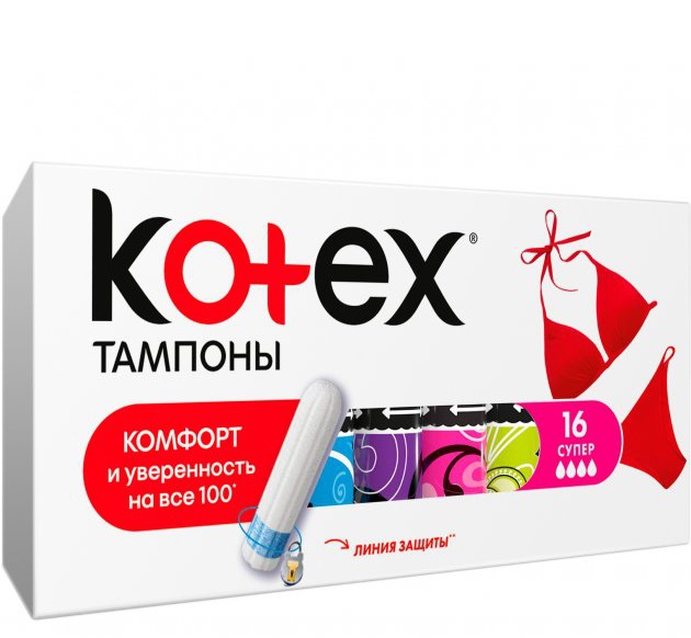 Kotex Super ტამპონი 4 წვეთიანი