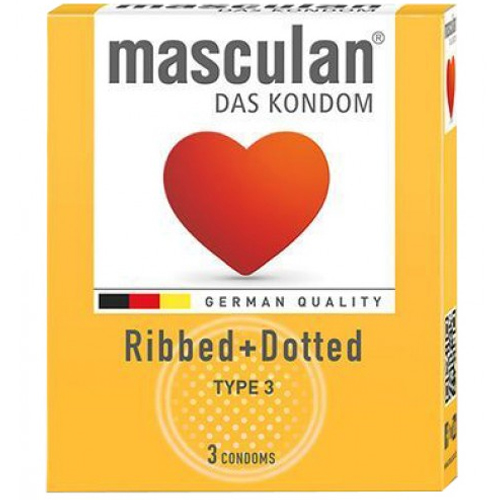 Masculan Ribbed + Dotted კონდომი