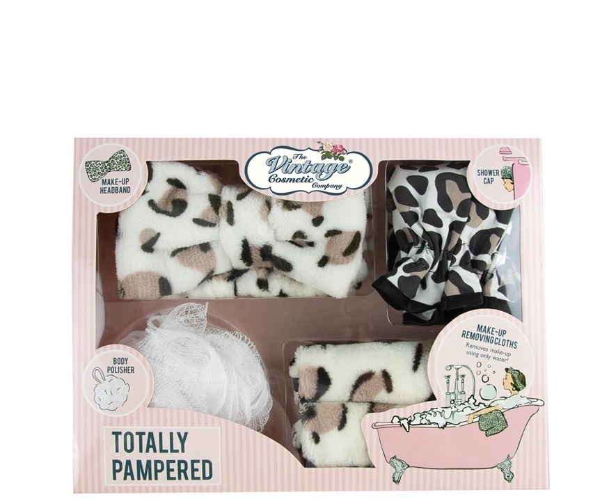 The Vintage Cosmetic Totally Pampered Leopard სასაჩუქრე ნაკრები