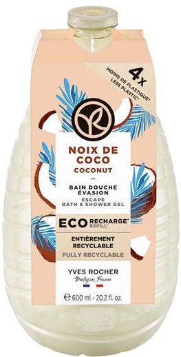 Yves Rocher Coconut Eco-Refill შხაპ-გელი 600 მლ