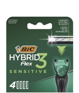 BIC Men Hybrid Flex 3 საპარსი პირი, 4 ცალი