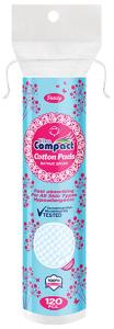 Compact კოსმეტიკური ბამბის დისკები, 120 ცალი
