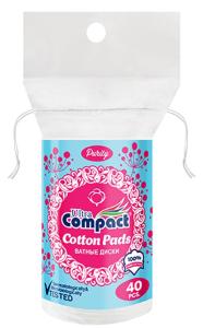 Compact კოსმეტიკური ბამბის დისკები, 40 ცალი