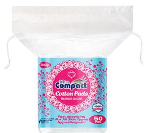 Compact კოსმეტიკური ბამბის დისკები, 50 ცალი