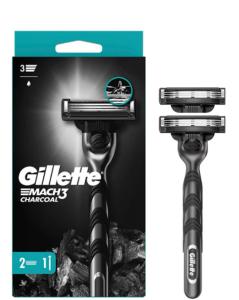 Gillette Mach3  Charcoal​​​​​​​ საპარსი დანადგარი + 2 პირი