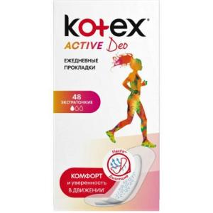 Kotex Active Deo ყოველდღიური ჰიგიენური საფენი 1 წვეთიანი