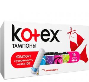 Kotex Super ტამპონი 4 წვეთიანი