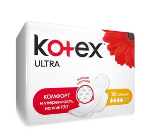 Kotex Ultra Normal ჰიგიენური საფენი 4 წვეთიანი
