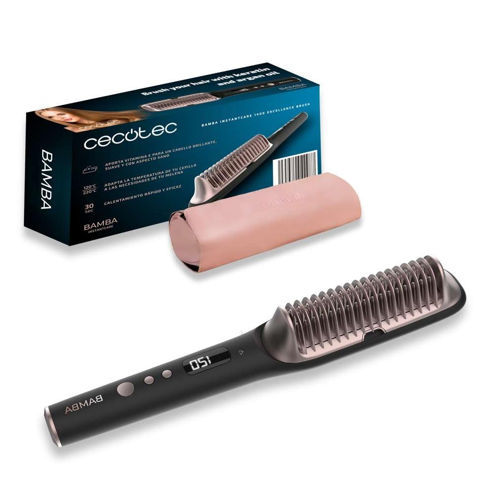 თმის უთო Cecotec InstantCare 1400 Excellence Straightening Brush Black/Pink