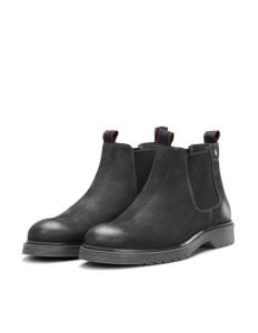 კაცის ბათინკი Jack&Jones - JFWLEYTON LEATHER PIRATE BLACK