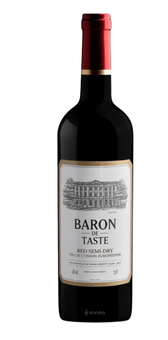 Baron de Taste, წითელი ნახევრადმშრალი ღვინო.