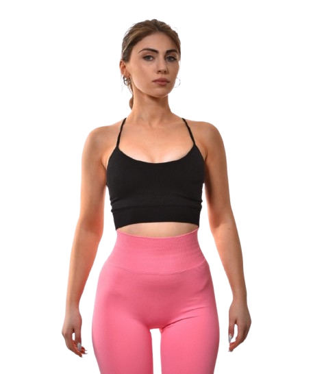 Fitroom, WOMAN, სპორტული ტოპი, ზომა - Small, Sports Bra Black Illusion