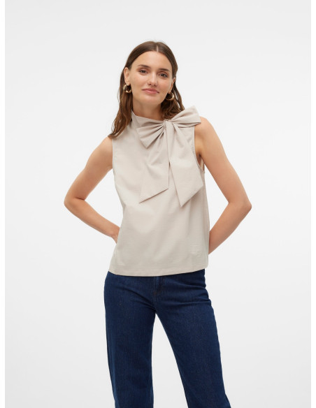 პერანგი Vero Moda - VMSOLONA SL BOW TOP JRS GA