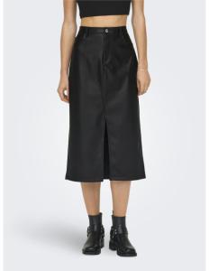 ქვედაბოლო ONLY - ONLKIRI HW LO SLIT FAUX LEA SKIRT CC PNT
