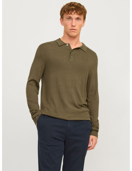 კაცის სვიტერი Jack&Jones - JPRBLAWILLIAM KNIT POLO LS