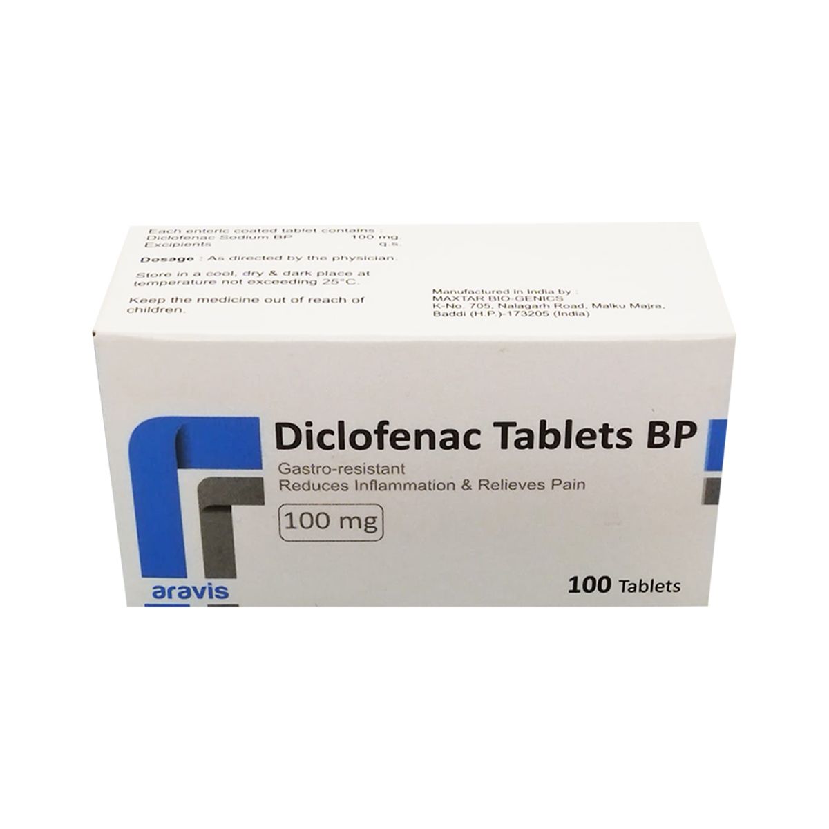 დიკლოფენაკი - Diclofenac BP 100მგ 100 ტაბლეტი 