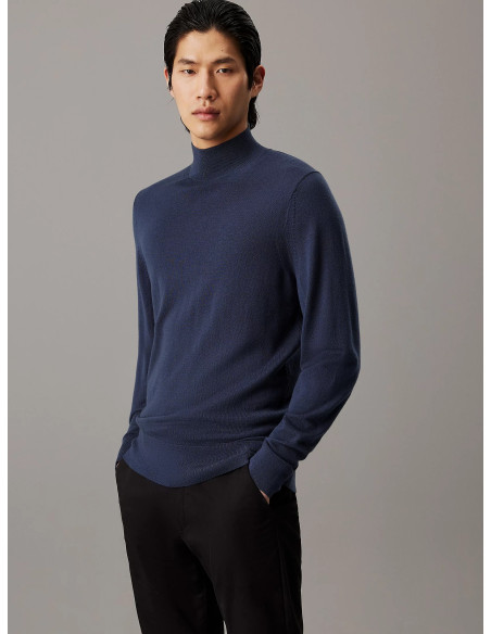 კაცის სვიტერი CALVIN KLEIN - MERINO RWS MOCK NECK SWEATER