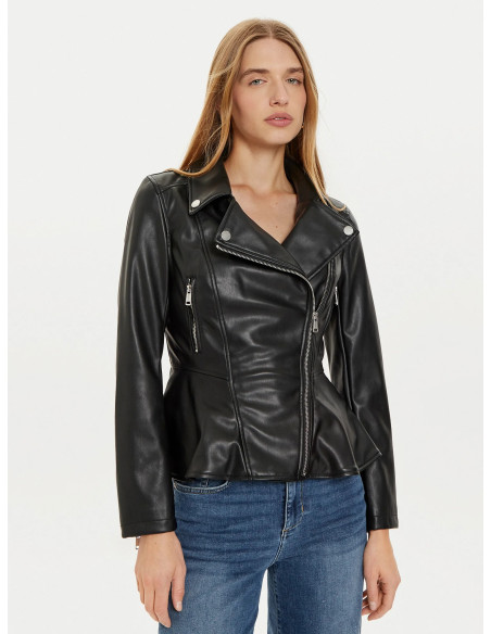 ქურთუკი GUESS - LS IVY PEPLUM MOTO JKT