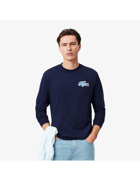 მაისური Lacoste - Lacoste Men's Classic Fit Long Sleeve Crew Neck T-Shirt