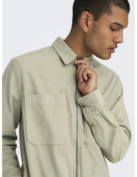 პერანგი ONLY & SONS-ONSALP 14W RLX 2PKT WASHD CORD ZIP NOOS