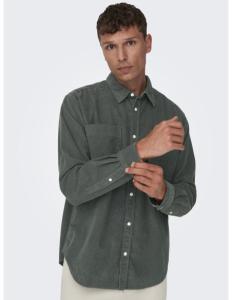 პერანგი ONLY & SONS - ONSALP RLX 2PKT WASHD CORD LS SHIRT NOOS