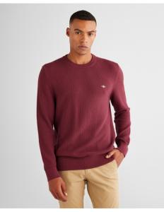 კაცის სვიტერი Gant - COTTON MICRO TEXTURED C-NECK