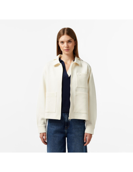 პერანგი Lacoste - Lacoste Women's Relaxed Fit Hooded White Shirt