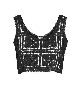 მაისურები Noisy May - NMJOLIE S/L CROCHET MG TOP WVN