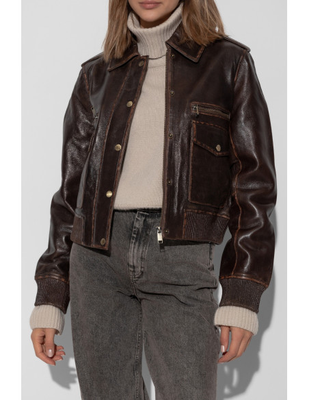 ქურთუკი MICHAEL MICHAEL KORS - BURNISH LEATHER BLOUSON