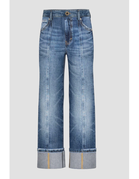 ბავშვის ჯინსი GUESS - RIGID DENIM WIDE LEG W/BEAR