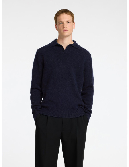 კაცის სვიტერი SELECTED HOMME - SLHRAI LS KNIT OPEN POLO