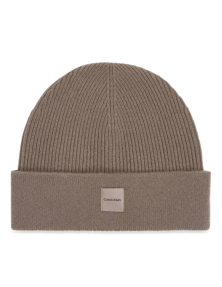 ქალის ქუდი CALVIN KLEIN - CASHMERE CHUNKY OPEN RIB BEANIE