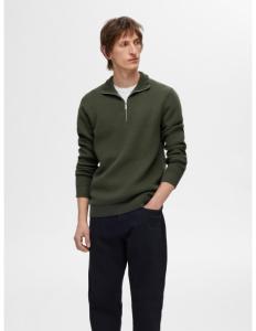 კაცის სვიტერი SELECTED HOMME - SLHDANE LS KNIT STRUCTURE HALF ZIP NOOS