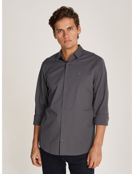 პერანგი CALVIN KLEIN - POPLIN STRETCH STRIPE SHIRT