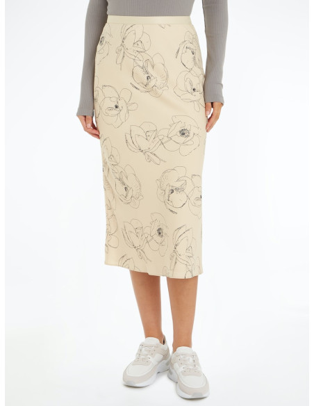 ქვედაბოლო CALVIN KLEIN - RECYCLED CDC BIAS CUT MIDI SKIRT