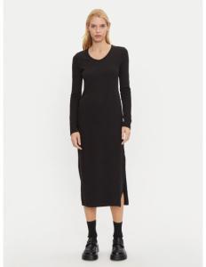 კაბა CALVIN KLEIN - TEXTURED RIB LOOSE V-NECK DRESS