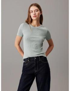 მაისურები CALVIN KLEIN - WASHED LABEL RIB FITTED TEE