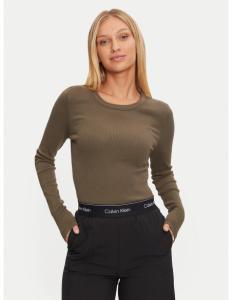 მაისურები CALVIN KLEIN - WASHED LABEL RIB LONG SLEEVE