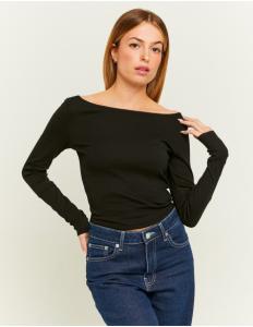 მაისურები Tally Weijl - Boat Neck Black T-Shirt