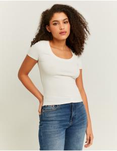 მაისურები Tally Weijl - White Basic Regular Fit T-shirt