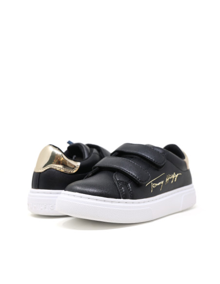 ბავშვის სპორტული ფეხსაცმელი Tommy Hilfiger - LOW CUT VELCRO SNEAKER BLACK/PLATIN