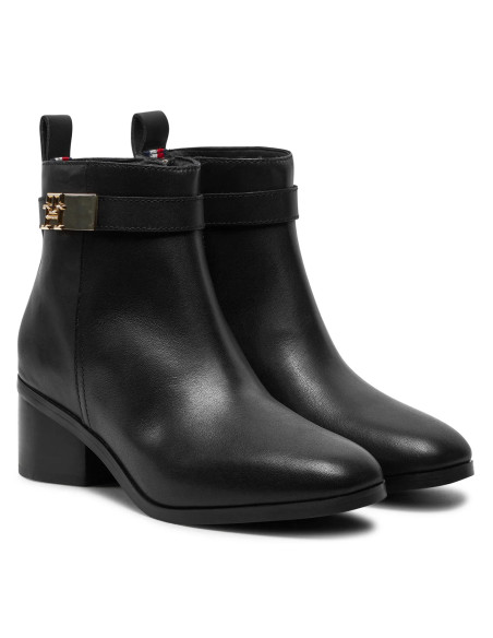 ქალის ბათინკი Tommy Hilfiger - TH LOGO MID HEEL BOOTIE