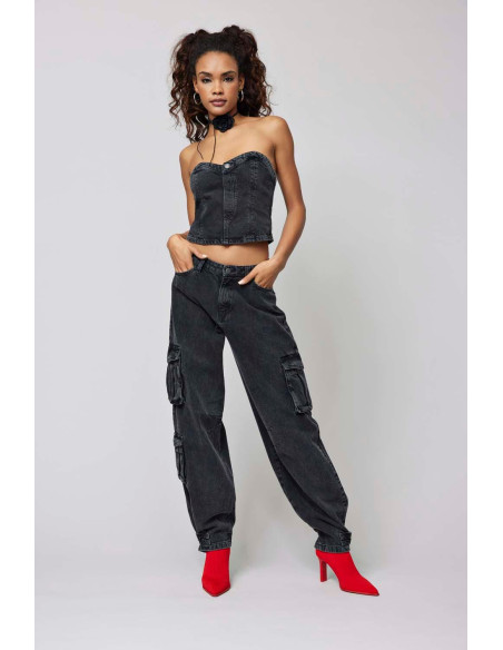 პერანგი ONLY - ONLRIVER CORSET TOP RED DNM DOT