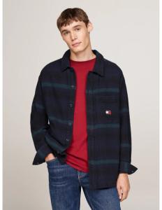 პერანგი Tommy Jeans - TJM BADGE CHECK OVERSHIRT