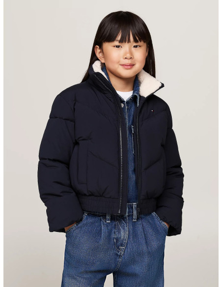 ბავშვის ქურთუკი TOMMY HILFIGER - TEDDY COLLAR SHORT PUFFER