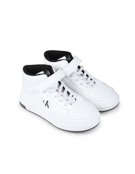 ბავშვის სპორტული ფეხსაცმელი CALVIN KLEIN - HIGH TOP LACE-UP/VELCRO SNEAKER WHITE